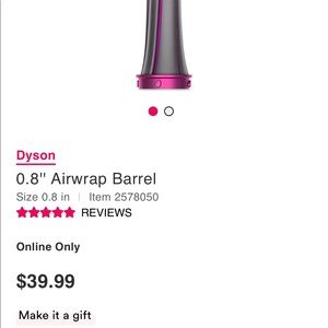 Dyson air wrap 0.8 Barrell attachment